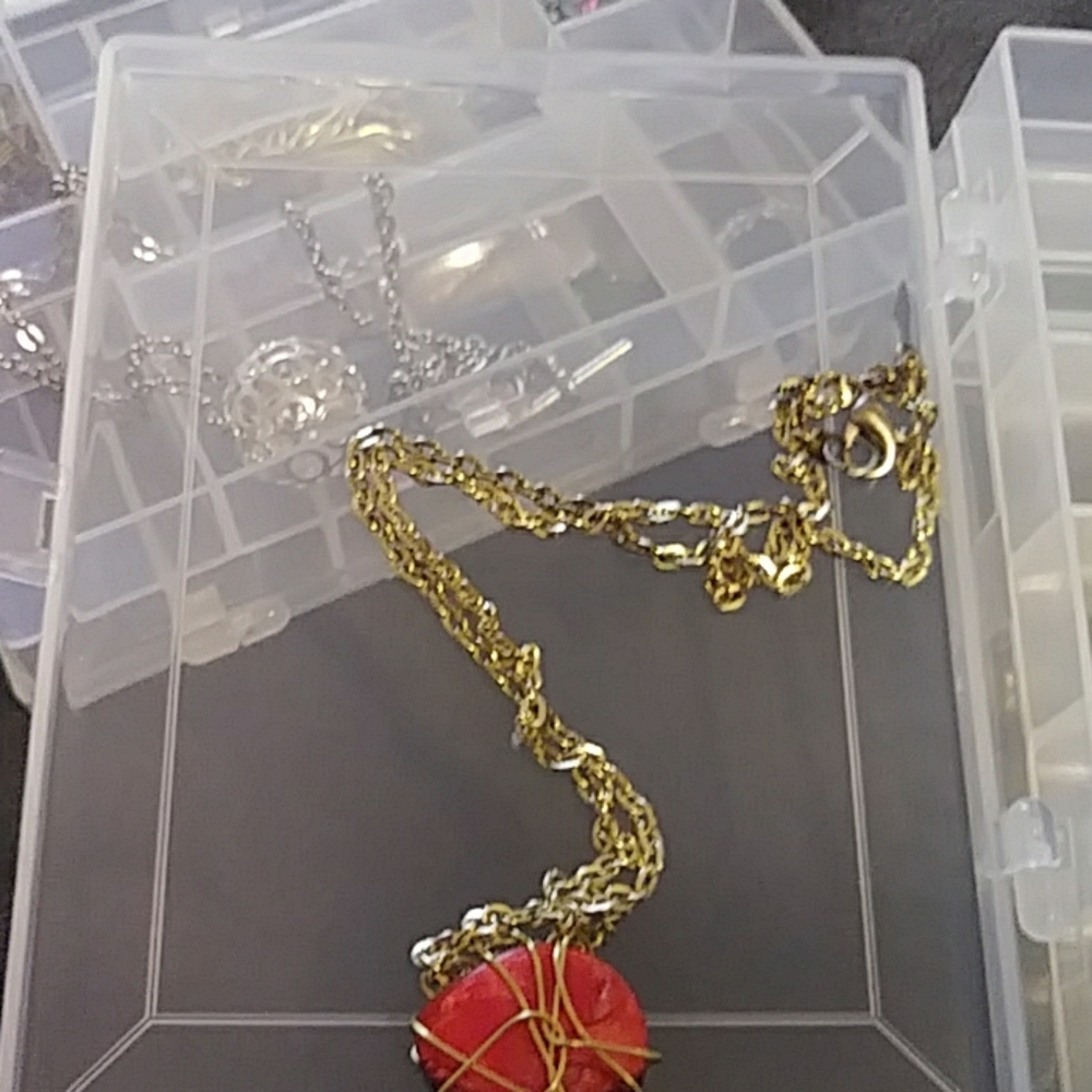 Handcrafted Wire covered stone necklace